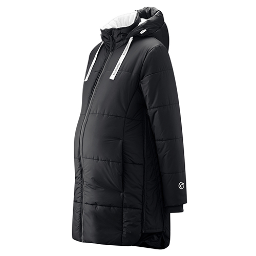 Mamalila Copenhagen babywearing coat in black, maternity view